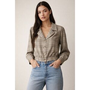 Band of Gypsies Glen Plaid Vintage Boomer Style Button Down Top/Shirt Size XS